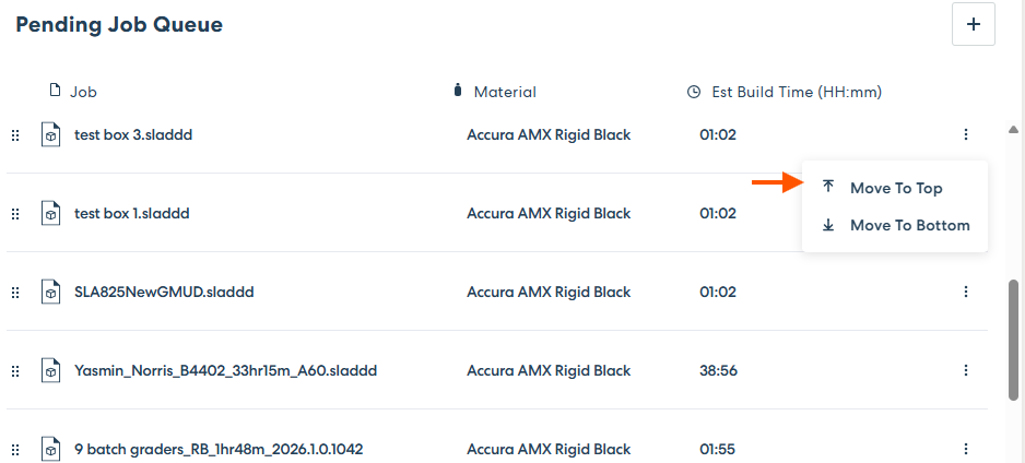 AddiTrak Pending Job Queue