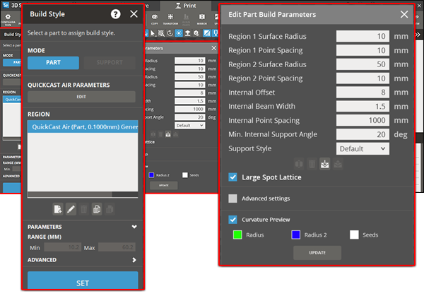 Quick Cast Indicator SLA Best Practices QuickCast Air Parameters