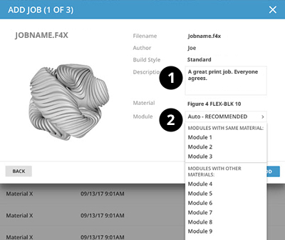 Figure 4 Modular Add a Job to the Print Queue via USB