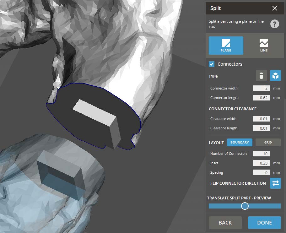 Split Join Shape ProJet MJP 2500 Splitting Large Parts using 3D Sprint and Joining with ...