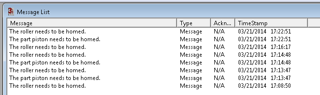 Sinter Message List Window